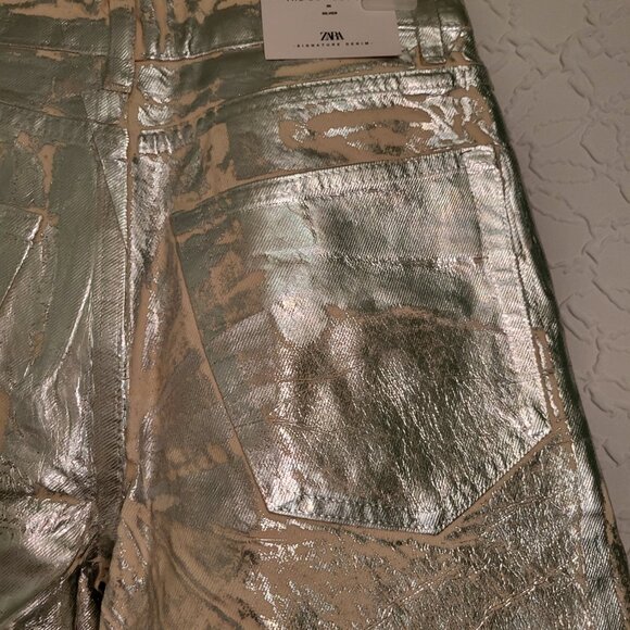 Zara Silver Straight Leg Jeans - Picture 8 of 15